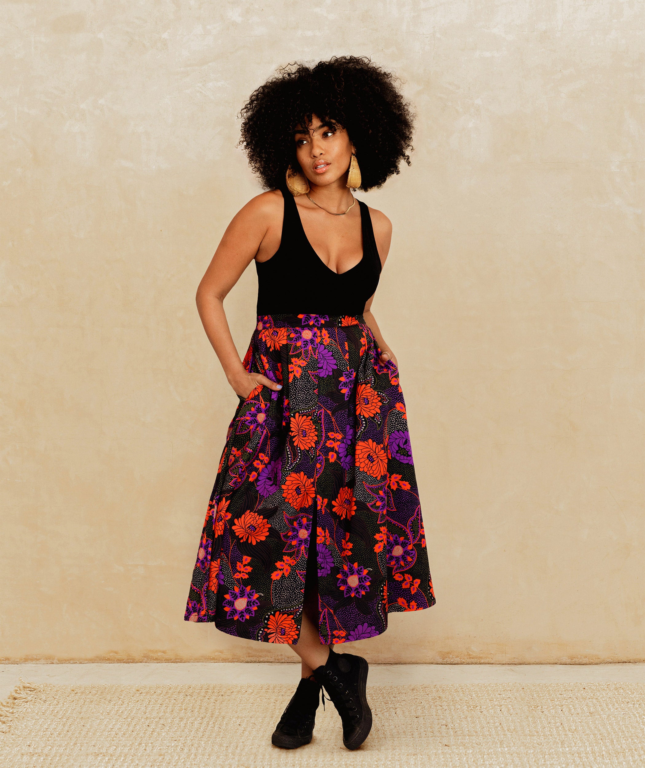 Talia Pull-On Skirt (Tea Rosa)